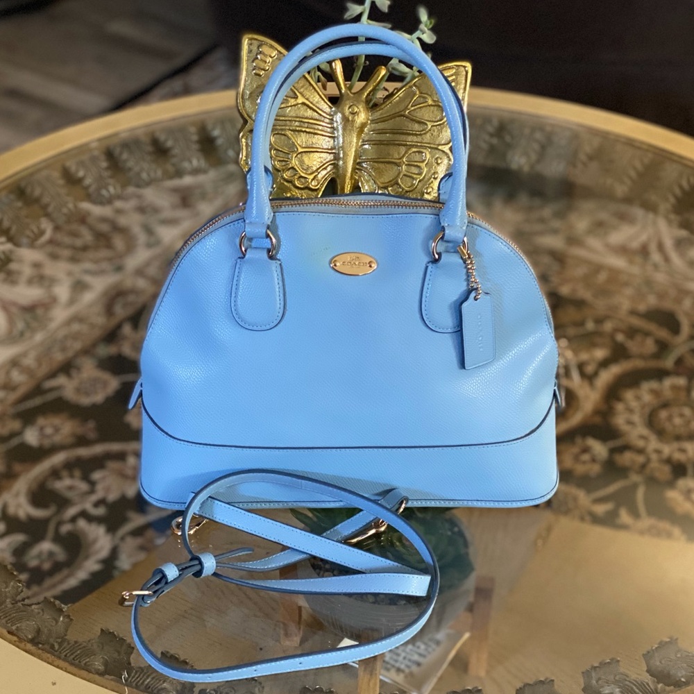 Coach CORA DOMED SATCHEL IN CROSSGRAIN LEATHER